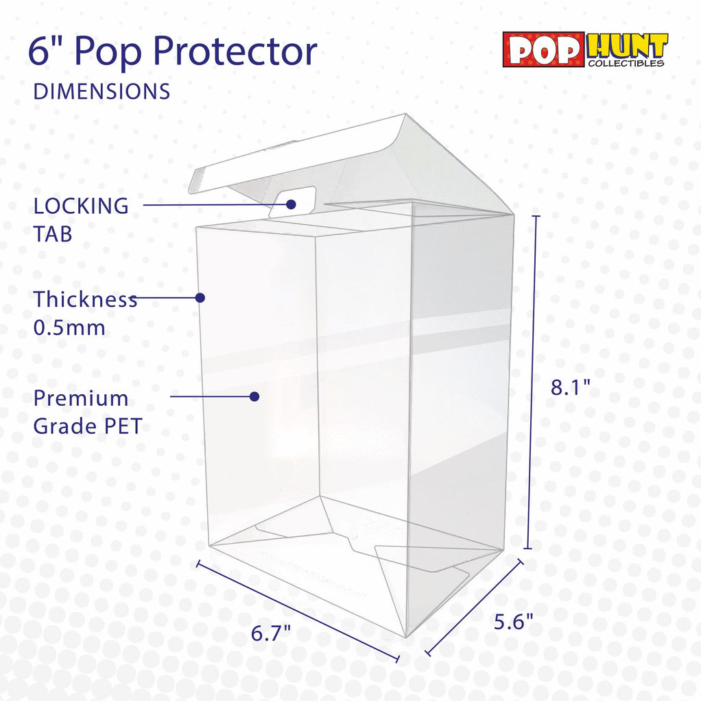 Pop Protectors for 6"- 10 Pack (0.5mm) - Pop Hunt Collectibles
