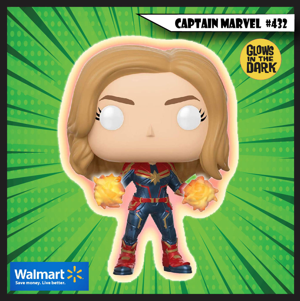 Marvel Glow Captain Marvel Walmart Exclusive Funko Pop Marvel Glow